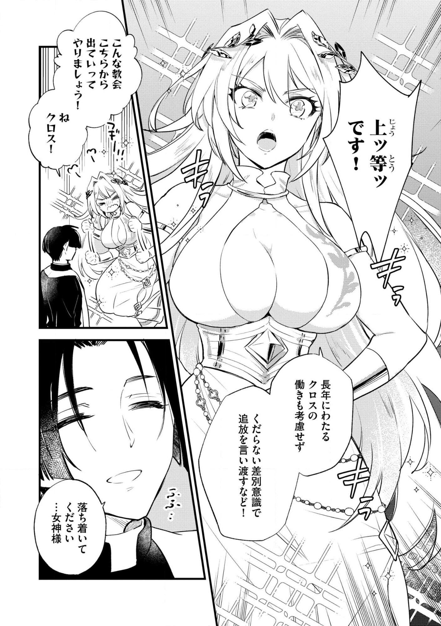 理不尽な理由で教会を追い出されたら、信仰対象の女神様も一緒についてきちゃいました 第1話 - Page 10